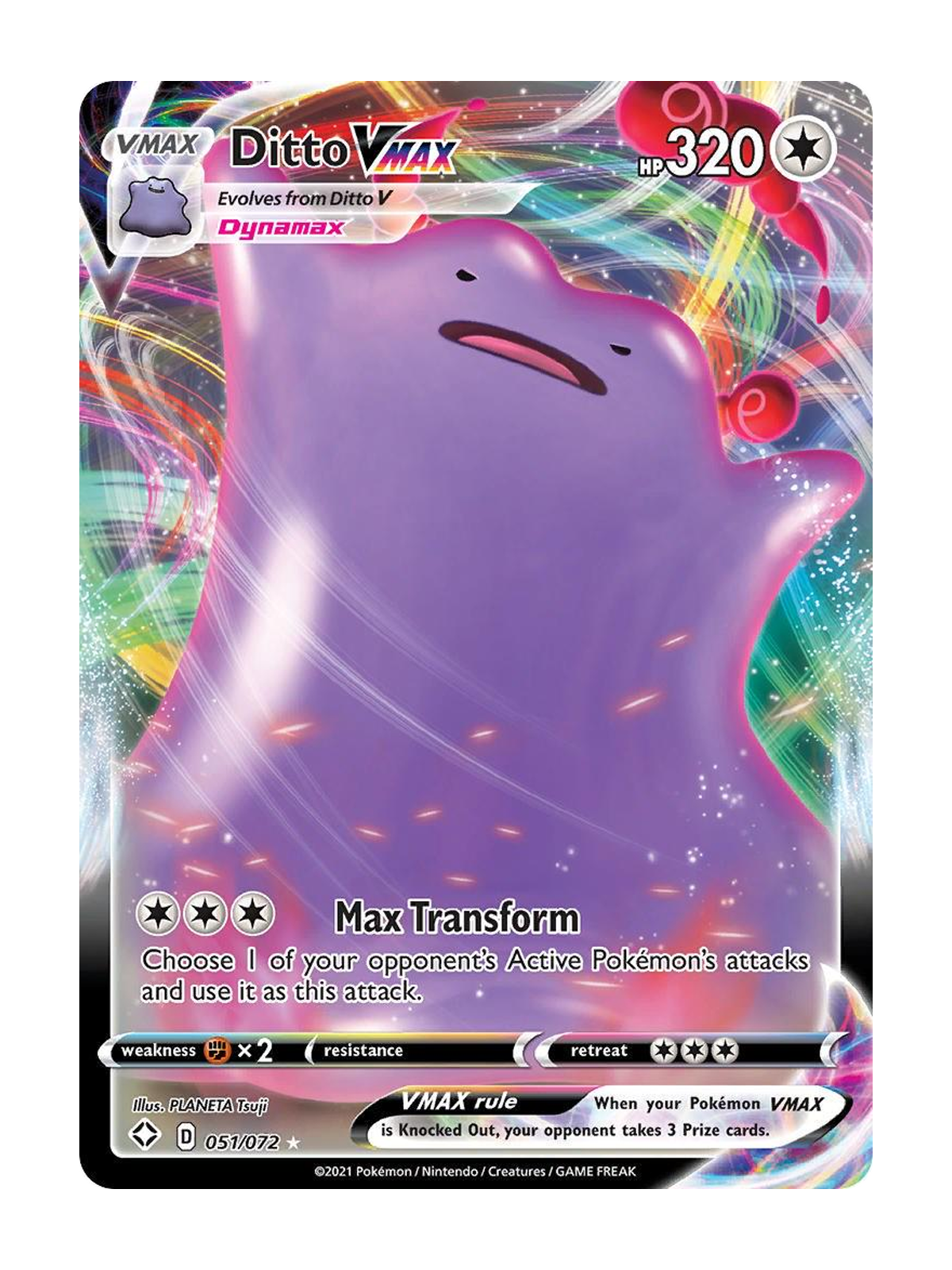 Ditto VMAX 051/072 — Shining Fates (SHF) | English | Raw | Rare Holo VMAX