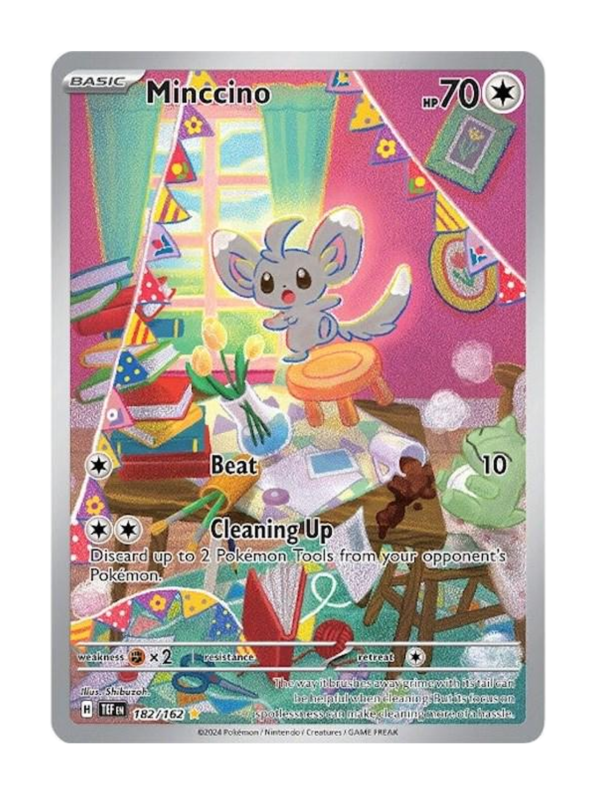 Minccino 182/162 — Temporal Forces (TEF) | English | Raw | Illustration Rare