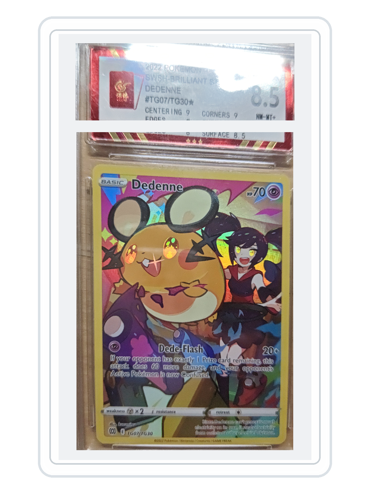 Dedenne TG07/TG30 — Brilliant Stars (BRS) | BCTC 8.5 | English | Trainer Gallery Rare Holo product image