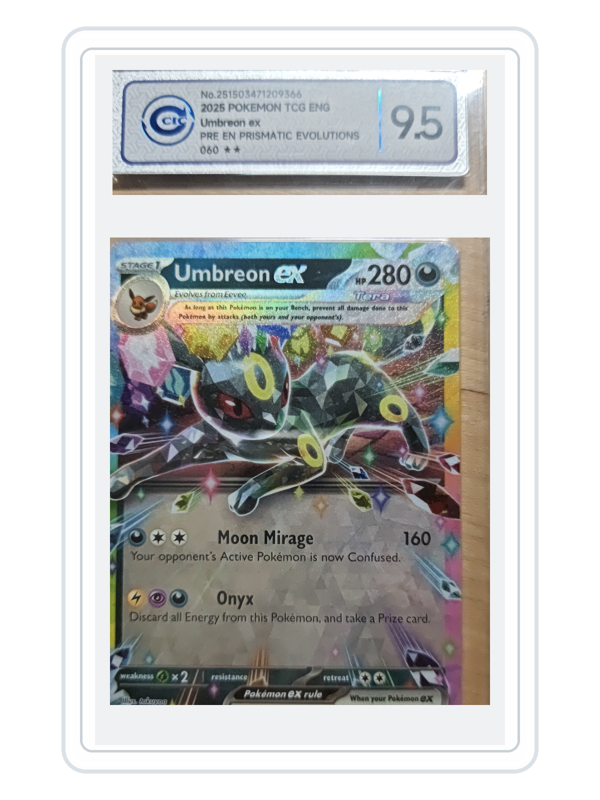 Umbreon ex 060/131 — Prismatic Evolutions (PRE) | CCIC Silver 9.5 | English | Double Rare product image