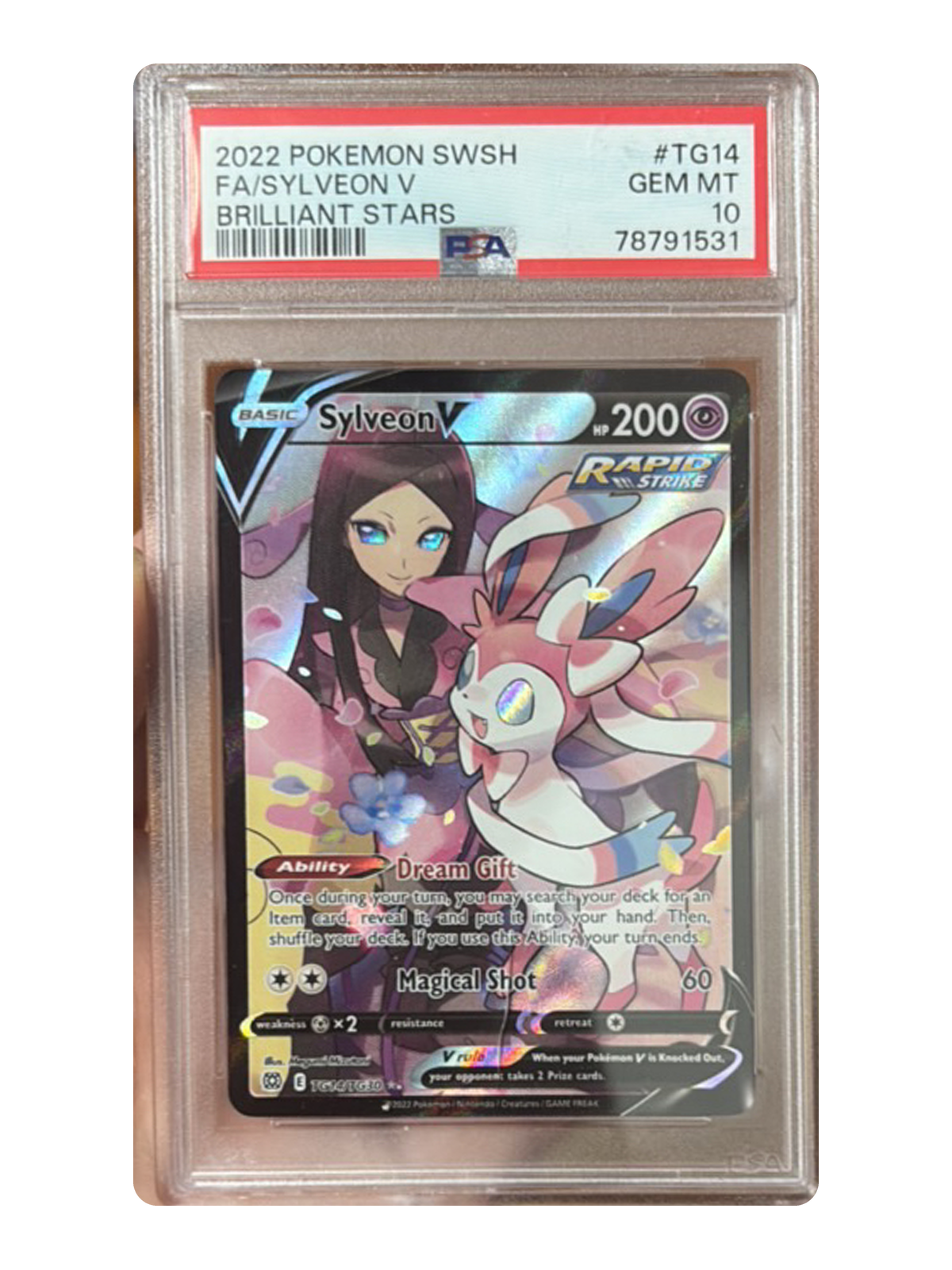 Sylveon V #TG14 TG14/TG30 — Brilliant Stars (BRS) | PSA 10 | English | Rare Holo V