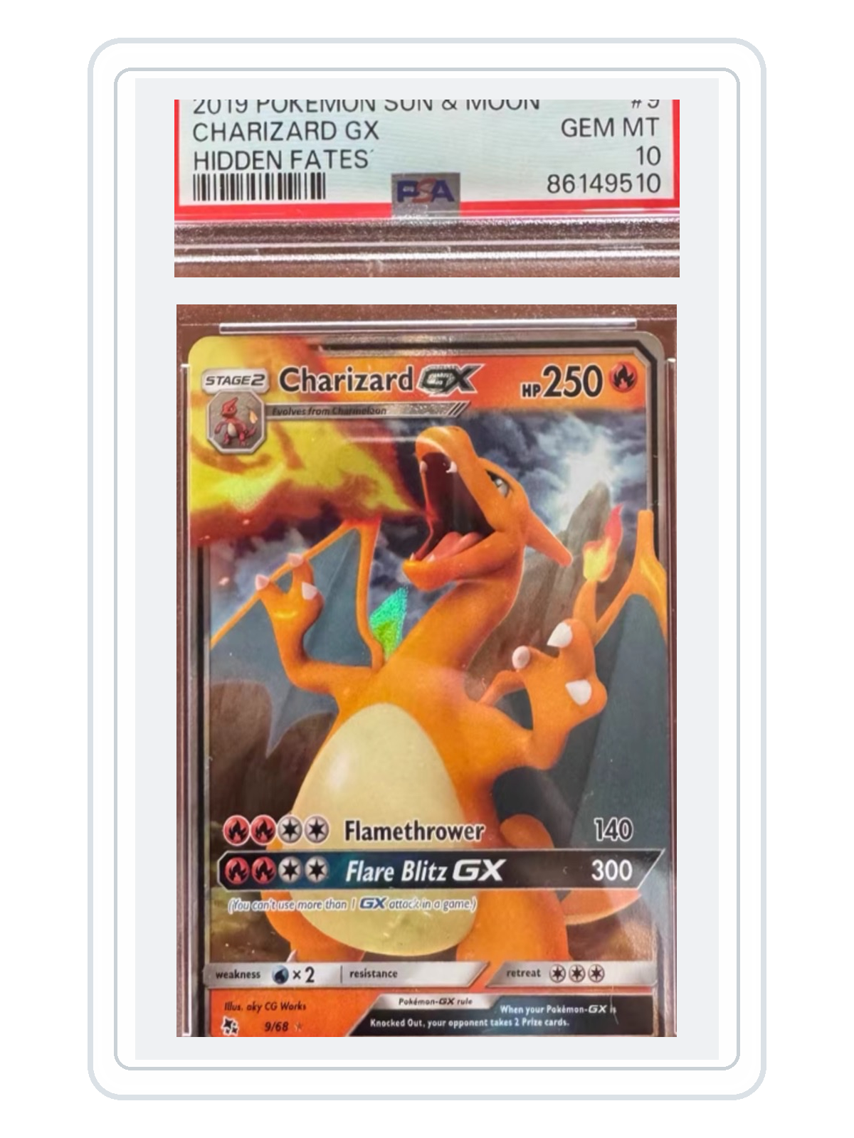Charizard GX 9/68 — Hidden Fates (HIF) | PSA 10 | English | Rare Holo GX product image