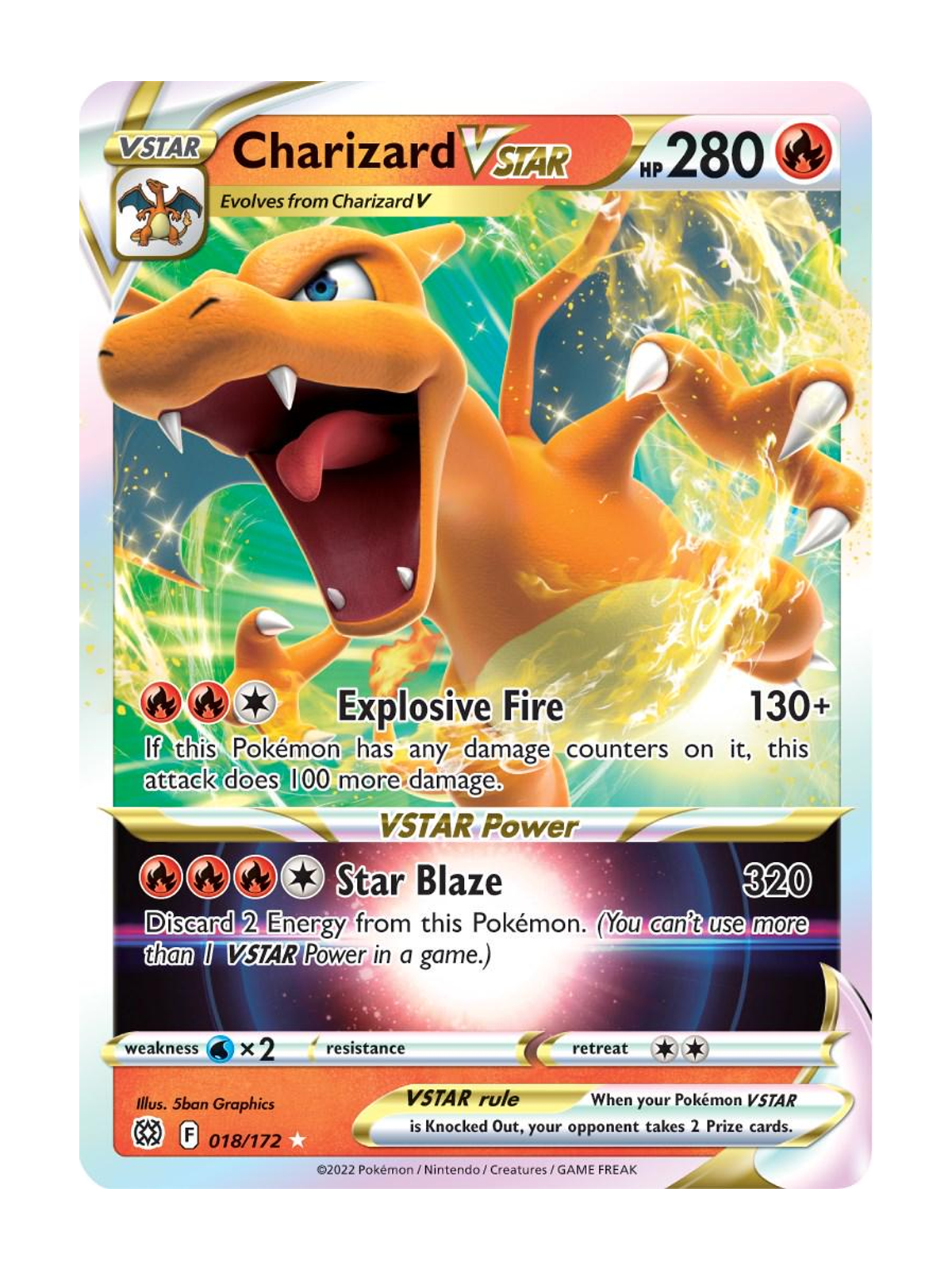 Charizard VSTAR 018/172 — Brilliant Stars (BRS) | English | Raw | Rare Holo VSTAR