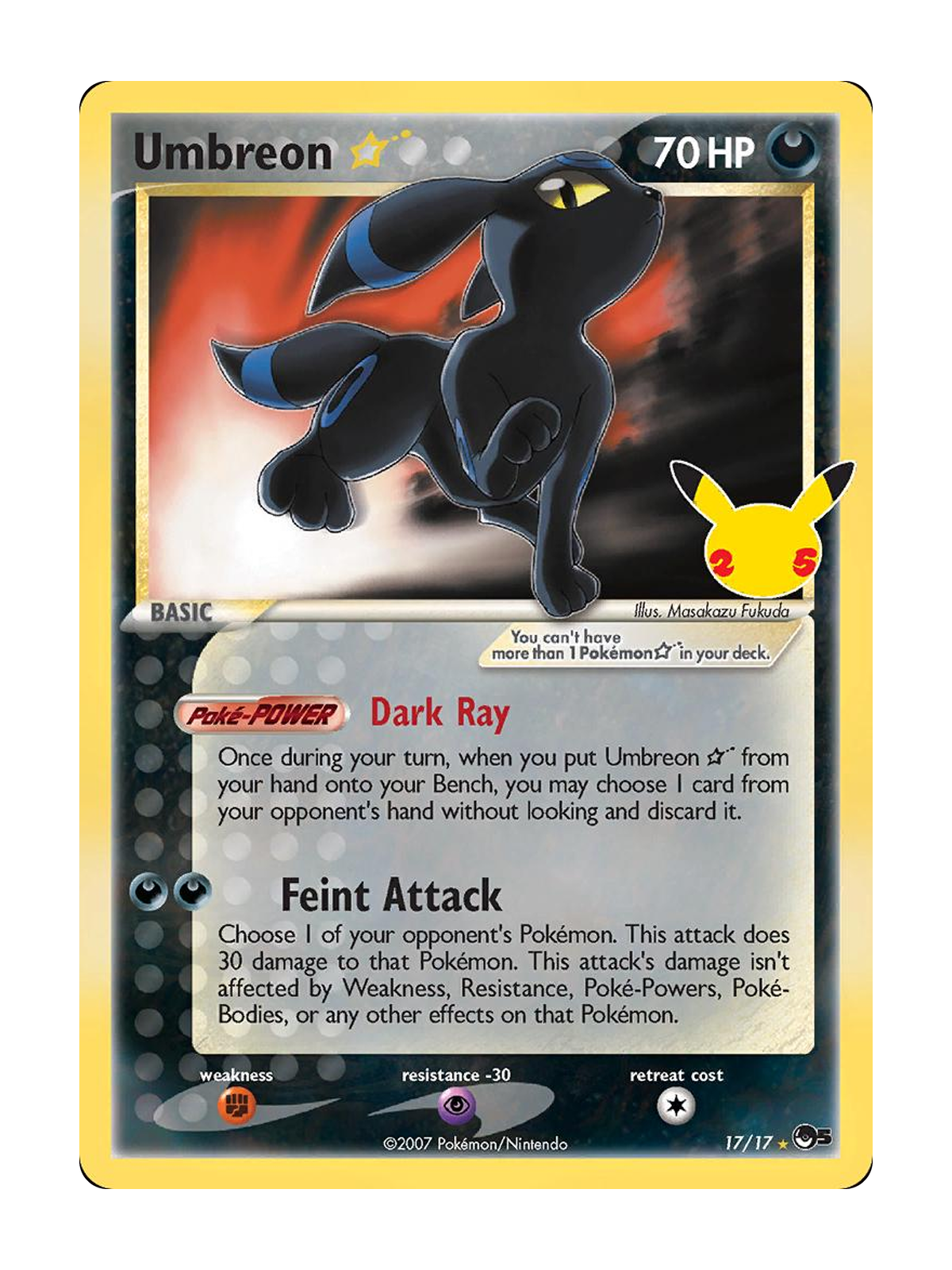 Umbreon 017 — Celebrations (CEL) | English | Raw | Classic Collection
