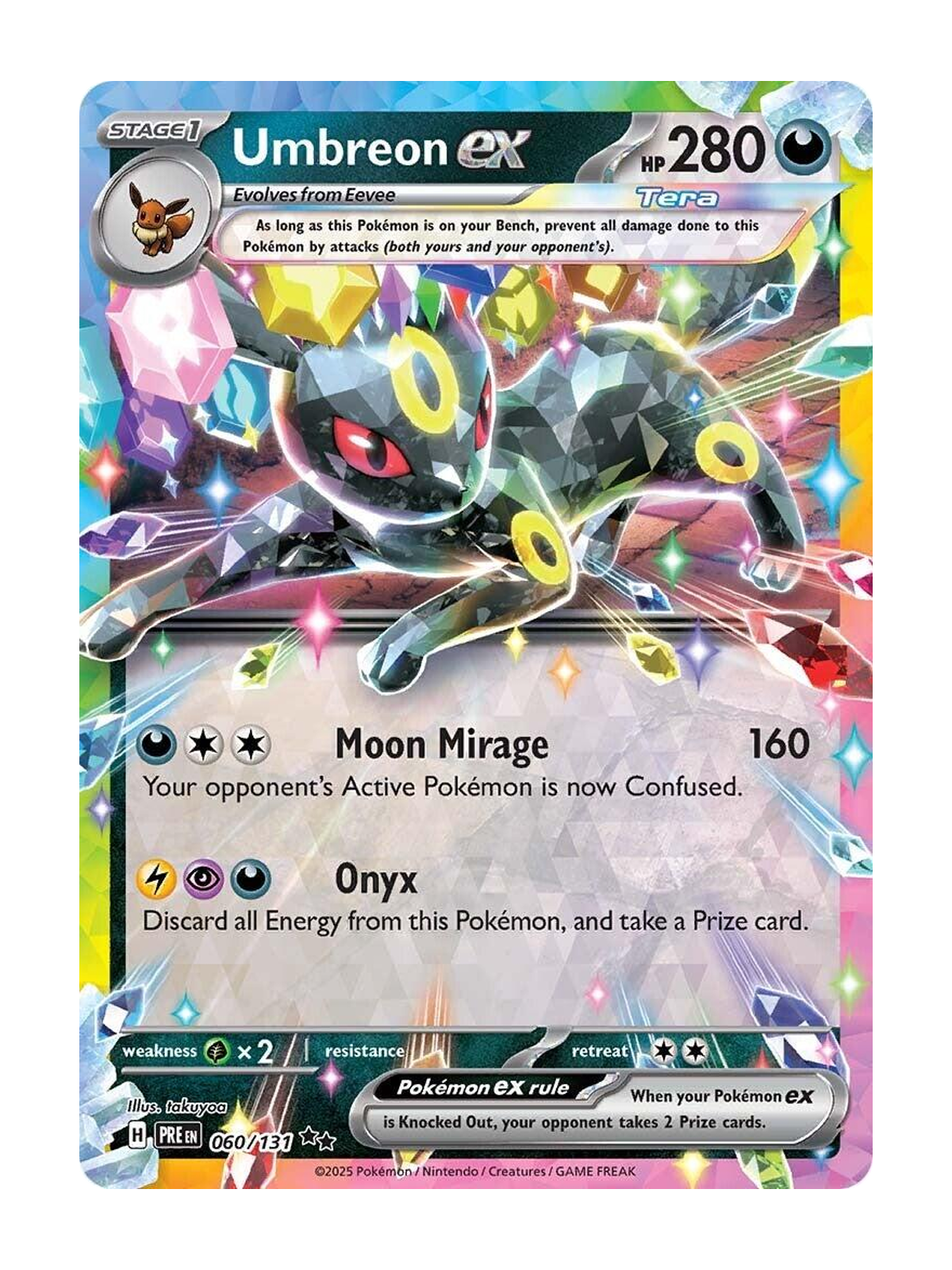 Umbreon ex 060/131 — Prismatic Evolutions (PRE) | English | Raw | Double Rare