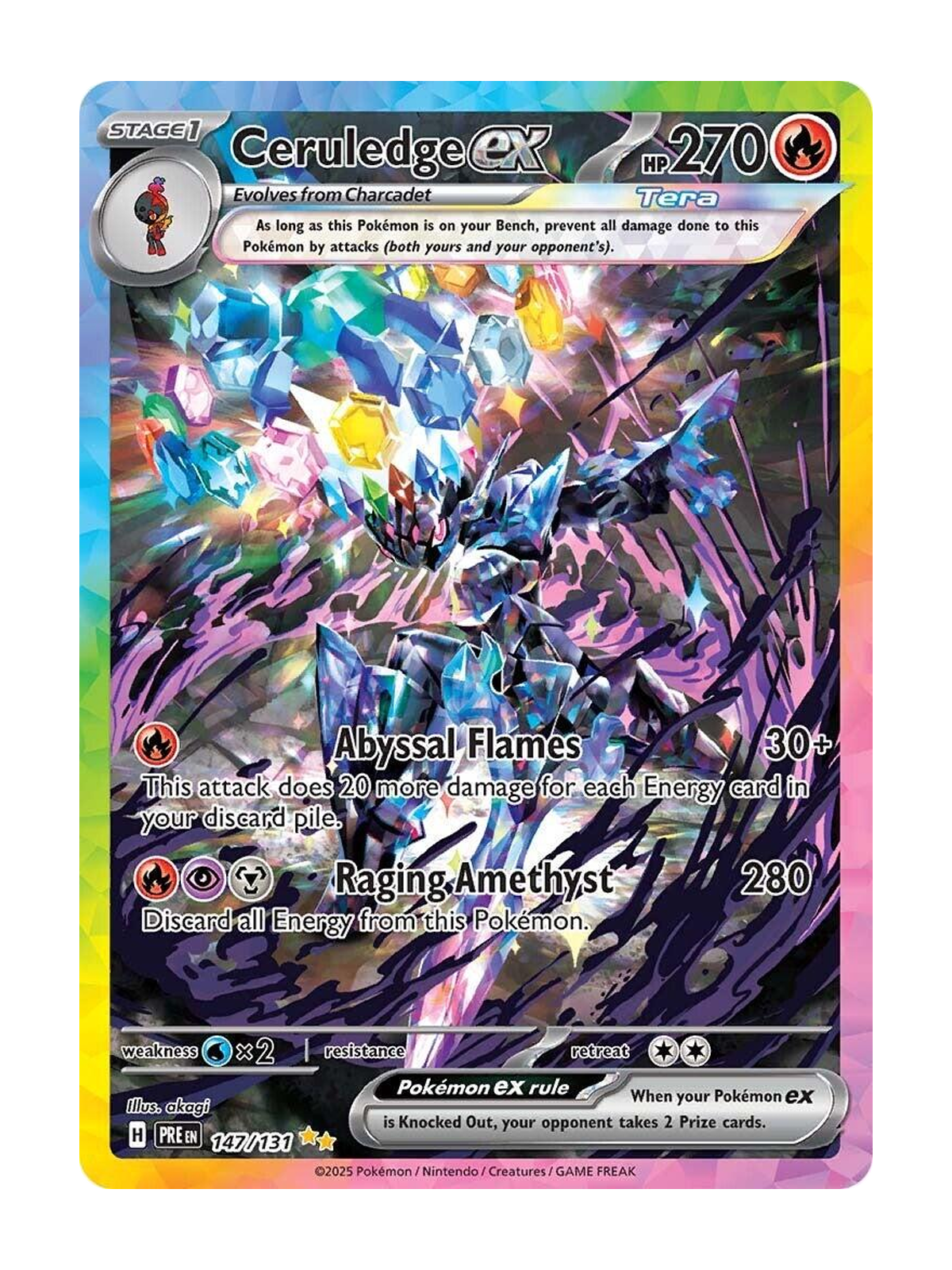 Ceruledge ex 147/131 — Prismatic Evolutions (PRE) | English | Raw | Special Illustration Rare
