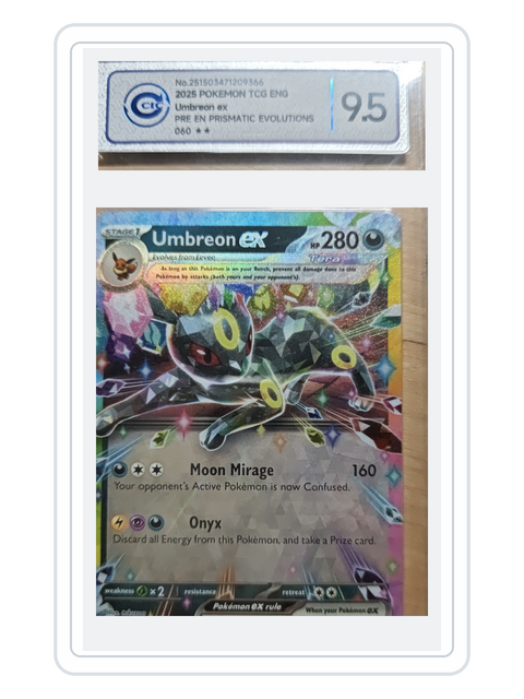 Umbreon ex 060/131 — Prismatic Evolutions (PRE) | CCIC Silver 9.5 | English | Double Rare
