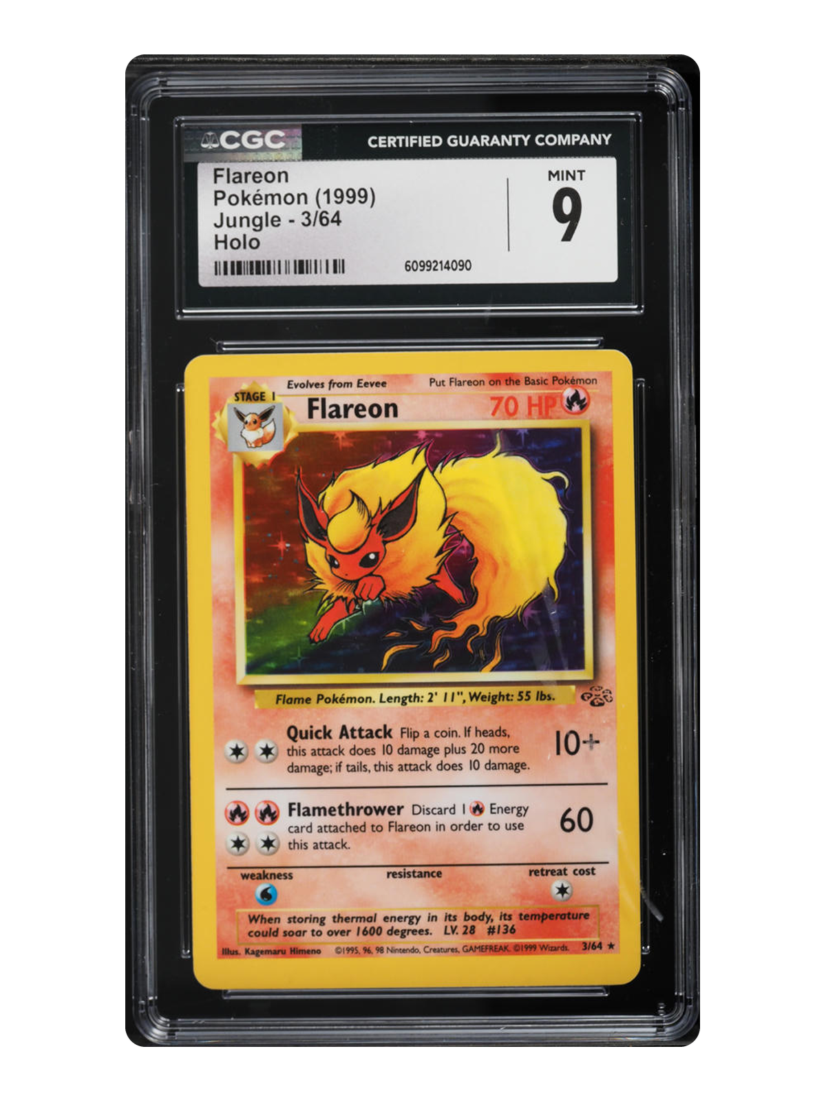 Flareon 3 — Jungle (JUNG) | CGC 9 | English | Rare Holo