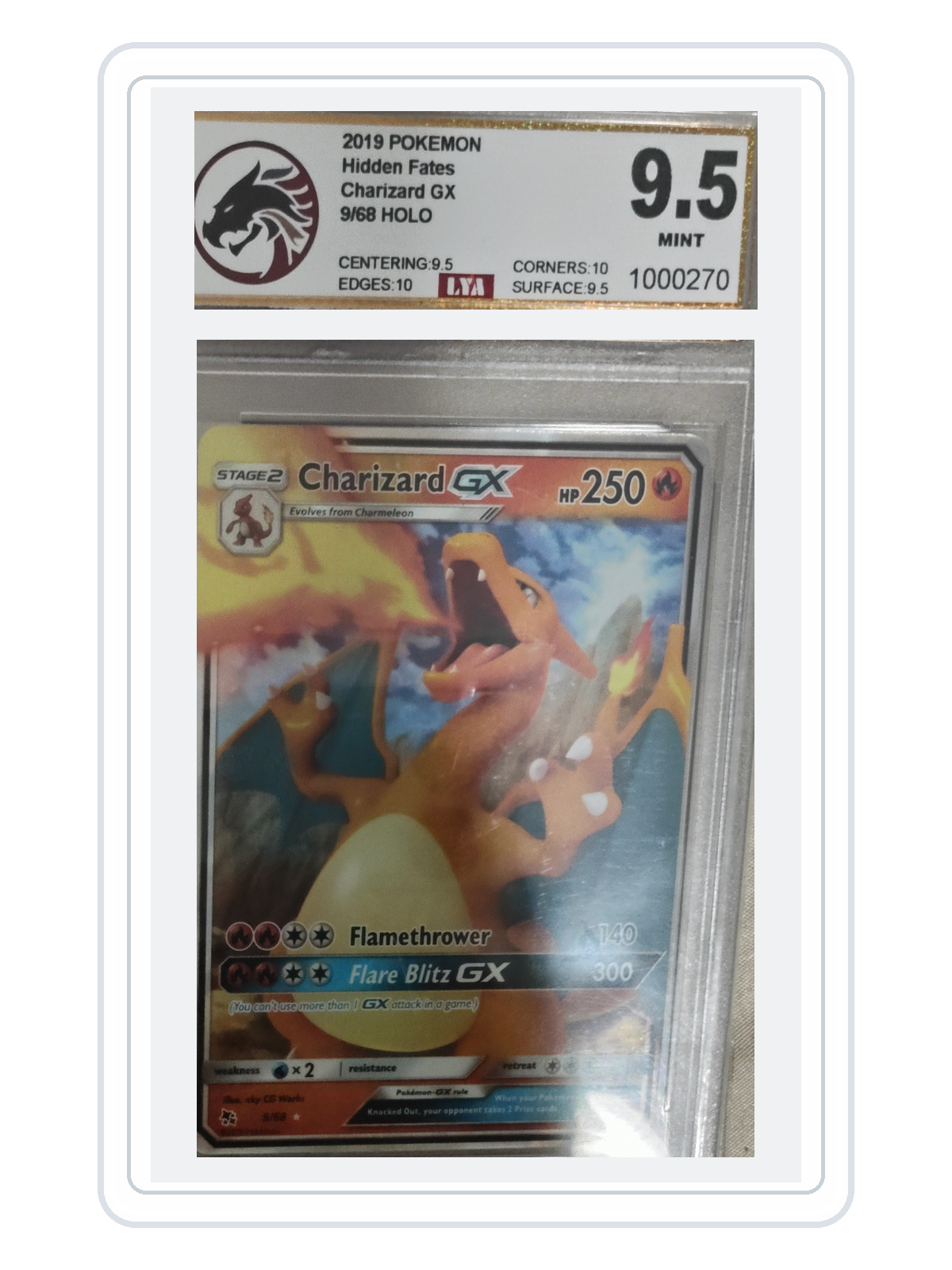 Charizard GX 9/68 — Hidden Fates (HIF) | Other Grader 9.5 | English | Rare Holo GX product image