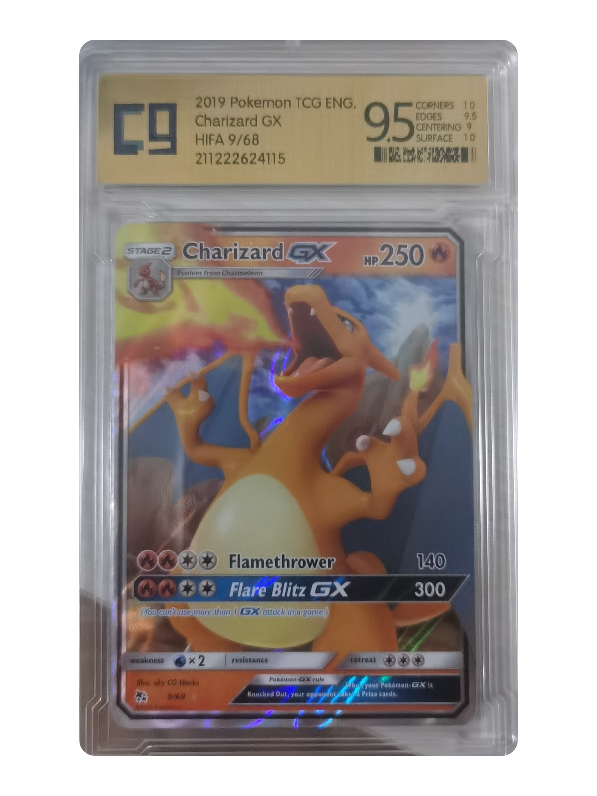 Charizard GX 9/68 — Hidden Fates (HIF) | Zangka 9.5 | English | Rare Holo GX